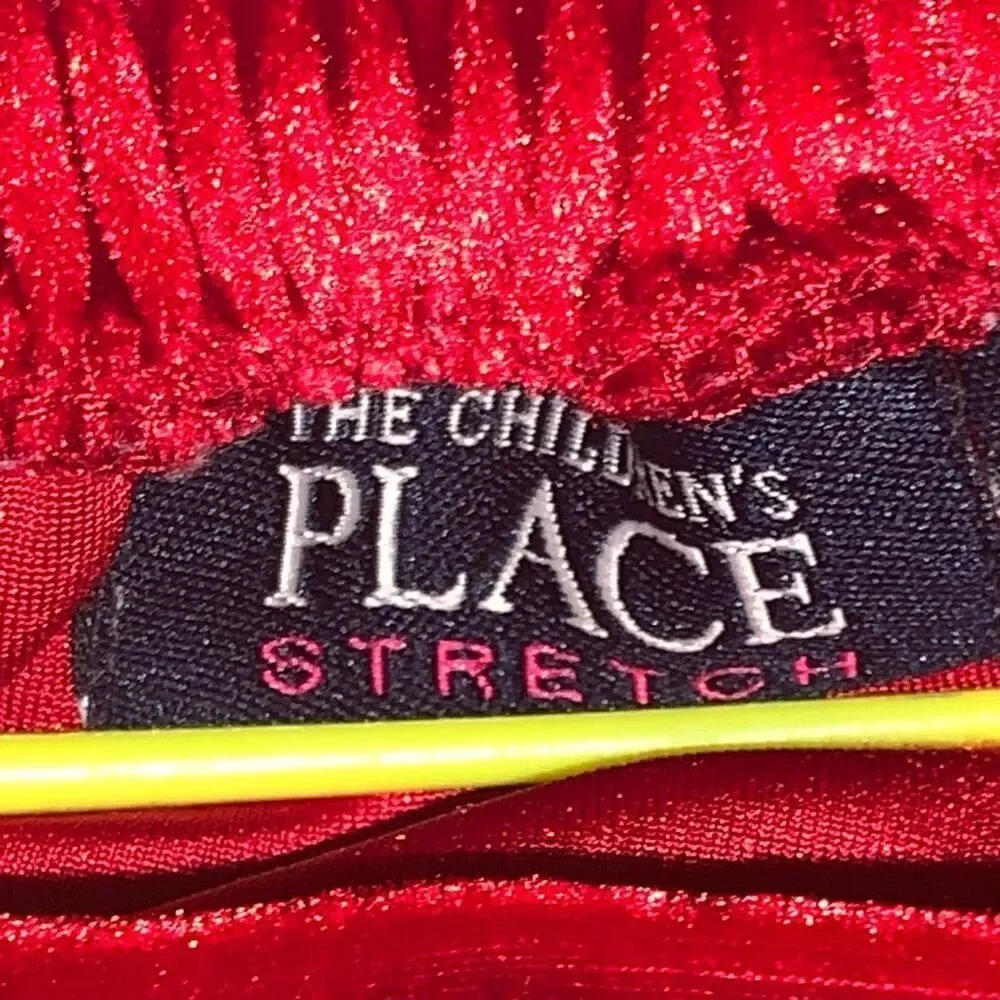 The Childrens Place Girls Size 3T Velvet Top & Skirt‎ Set Red Black Velvet